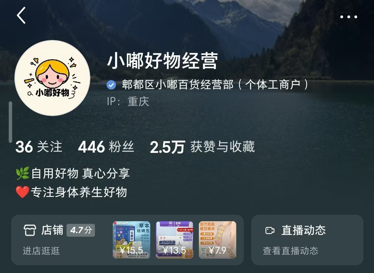 除螨包爆单，四百粉丝一个月赚3k 主页截图