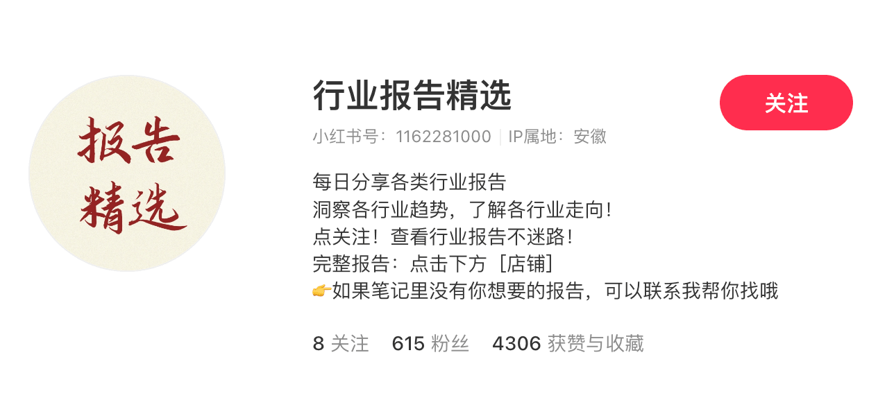 靠卖行业报告，月入1.2k 主页截图