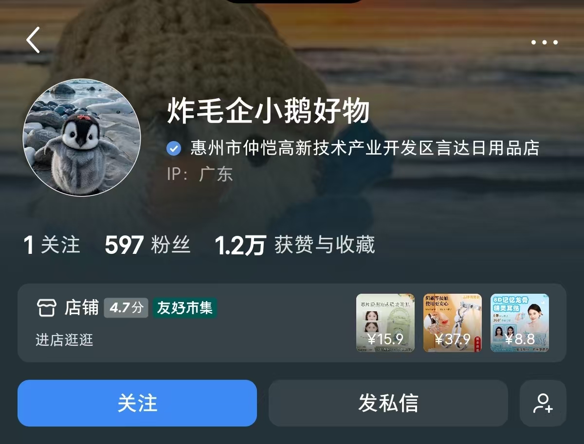 精灵耳贴爆单，六百粉丝一个月赚3.2k 主页截图