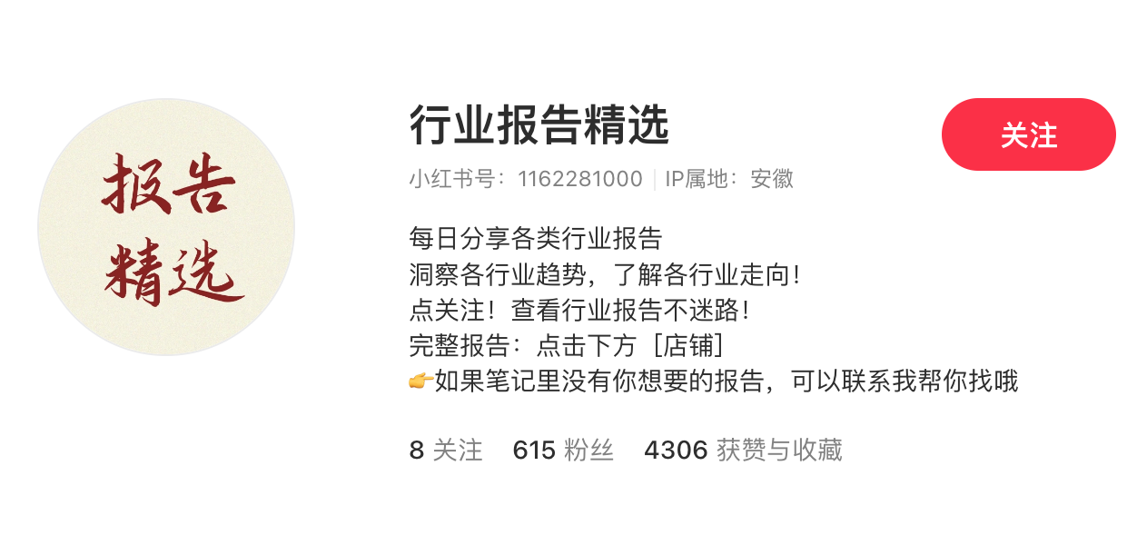 靠卖行业报告，月入1.2k 主页截图